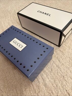 Gucci & Chanel Accessories Box - Blue with Black Accents